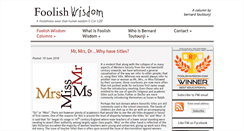 Desktop Screenshot of foolishwisdom.com
