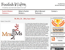 Tablet Screenshot of foolishwisdom.com